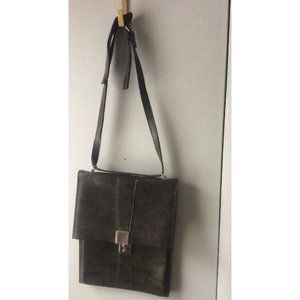 Vintage Messenger Bag Map Bag Green Simulated Leather document bag Germany